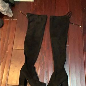 Over the knee suede boots